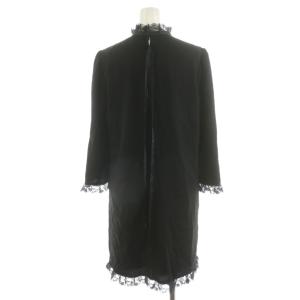 MARC JACOBS ワンピース ミニ丈 長袖 フリル リボン バックジップ レース ビジュー 0 黒 ブラック M4006233