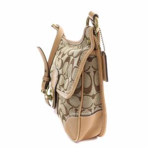 COACH ショルダーバッグ シグネチャー キャンバス レザー 切替 ベージュ F10567