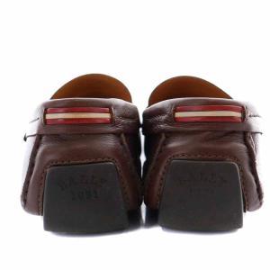 BALLY WERNER ドライビングシューズ フラットシューズ レザー ベルト装飾 US8.5 26.5cm 茶 ブラウン