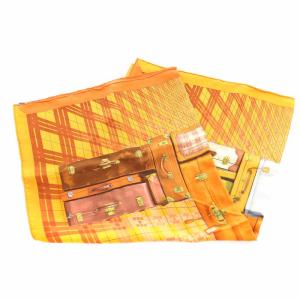 HERMES カレ70 H EN VOYAGE 旅するエルメス スカーフ シルク キャリーバッグ柄 オレンジ