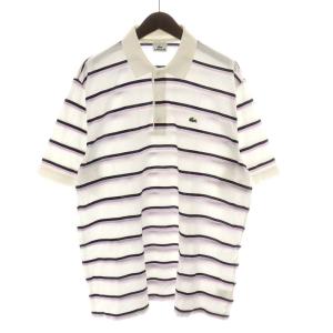 ポロシャツ 半袖 ボーダー コットン 7 XXL 紺 ネイビー 紫 パープル 白 ホワイト