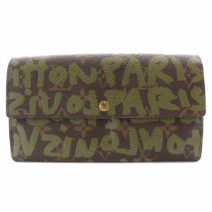 M92188 モノグラムグラフティ ポルトモネ クレディ 長財布 ブラウン