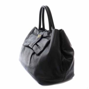 PRADA BN1601 NAPPA FIOCCO ハンドバッグ ラムレザー リボン NERO ブラック