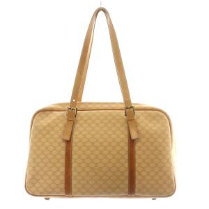CELINE オールド マカダム柄 ハンドバッグ ショルダーバッグ トートバッグ レザー PVC ベージュ