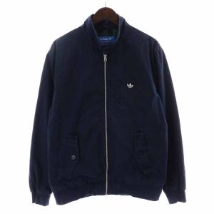 CT マスター プレイド ジャケット ハイネック スタンドカラー ジップアップ ロゴワッペン 裏地チェック O XL 紺 ネイビー