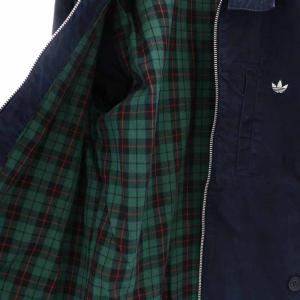 adidas Originals CT マスター プレイド ジャケット ハイネック スタンドカラー ジップアップ ロゴワッペン 裏地チェック O XL 紺 ネイビー