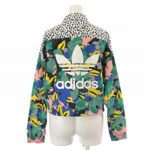 adidas Originals HER Studio London ウィンドブレーカー ジャケット ジップアップ スタンドカラー ショート丈 総柄 M マルチカラー