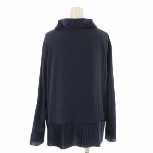 adidas Originals 3 STRIPES SWEATER カットソー プルオーバー 長袖 薄手 3ストライプ ライン プリーツ M 紺 ネイビー