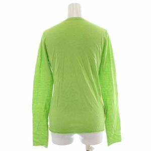 lucien pellat finet ニットカーディガン カシミヤ混 スカル刺繍 マリファナ刺繍 スカルボタン 長袖 M 黄緑 ライトグリーン