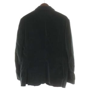 GUCCI 298957 テーラードジャケット シングル 2B 裏地花柄 ベロア ロゴボタン 50R グリーン