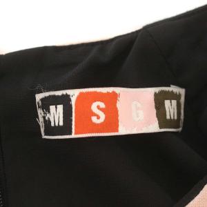 MSGM ワンピース 半袖 バイカラー 40 M ピンク 黒