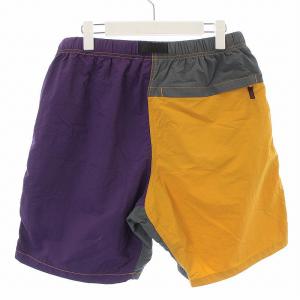 GRAMiCCi シェル パッカブル ショーツ ショートパンツ ハーフ イージーパンツ ベルト ナイロン L 黄色 紫 イエロー パープル GUP-19S044