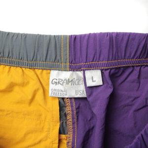 GRAMiCCi シェル パッカブル ショーツ ショートパンツ ハーフ イージーパンツ ベルト ナイロン L 黄色 紫 イエロー パープル GUP-19S044