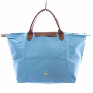 Longchamp フランス限定 ルプリアージュ トートバッグ ハンドバッグ ナイロン レザー エッフェル塔 折りたたみ 水色 ライトブルー