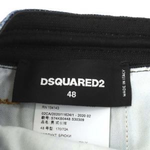 DSQUARED2 20AW サイドロゴ デニムジョガーパンツ ダメージ加工 48 ネイビー