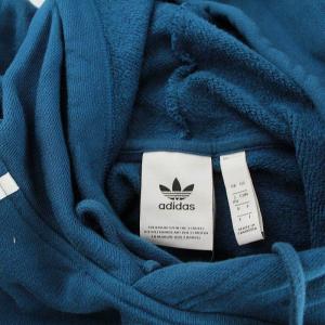 adidas Originals OUTLINE HOODIE スウェットパーカー プルオーバー 長袖 フード 3ストライプ 刺繍 XO XL 青 ブルー DX3851