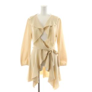 カーディガン ロング 長袖 リボン M ベージュ GBSDP-04490