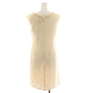 SYBILLA ワンピース ノースリーブ ひざ丈 コットン シルク混 絹混 M アイボリー