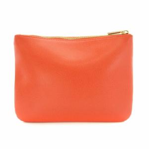 FURLA ポーチ 化粧ポーチ レザー ロゴ型押し 赤 レッド
