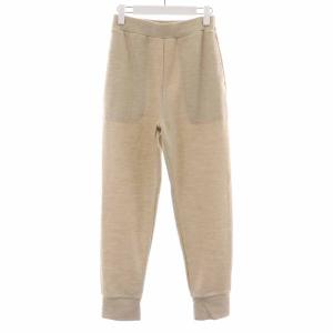 IENA 21AW プレーティングイージーパンツ テーパードパンツ ロング ウール混 38 M ベージュ 21030900226040