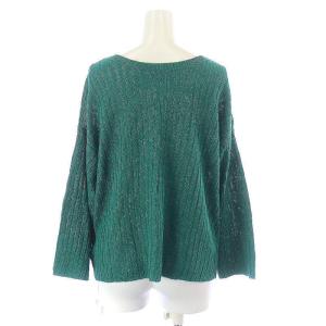 JOURNAL STANDARD relume リブニット カットソー 長袖 Vネック リネン 麻 F 緑 グリーン