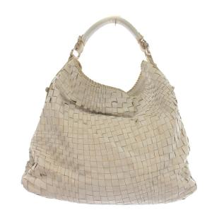 EPOCA ハンドバッグ レザー ショルダー 編み込み 白 ホワイト