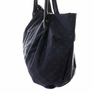 russet トートバッグ ハンドバッグ ナイロン レザー モノグラム 紺 ネイビー