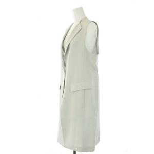 Leilian ロングジレ ベスト センターベント 11 L ライトグレー
