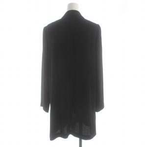 Leilian チェスターコート スプリングコート ロング 留め具なし 9 M 黒 ブラック BM