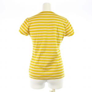 BURBERRY LONDON カットソー Tシャツ 半袖 ボーダー ラメ糸 ストレッチ 1 S 黄 イエロー グレー