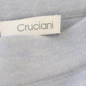 Cruciani カシミヤ シルク混 ニットスカート タイト ひざ丈 スカート 38 M 水色 ライトブルー