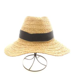 HELEN KAMINSKI 麦わら帽子 ストローハット リボン ベージュ 黒 ブラック