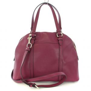 COACH ドーム サッチェル 2WAY ハンドバッグ ショルダーバッグ レザー 赤紫 ボルドー F25671