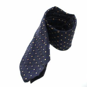 BURBERRY LONDON ネクタイ シルク ドット ホース ワイドタイ 紺 ネイビー 黄色 マスタード