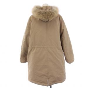 23区 19AW フーデットダウンコート ロング ジップアップ ファー 44 L ベージュ CMWWKW0841