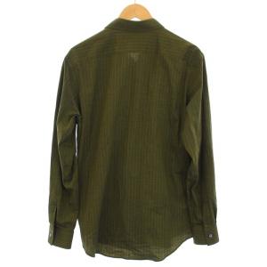 PAUL SMITH シャツ ストライプ 長袖 L カーキ 赤 レッド