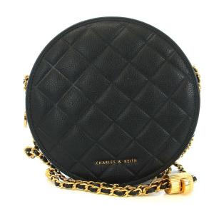 キルト サークルバッグ ショルダーバッグ ポシェット チェーン 黒 ブラック /TK MU