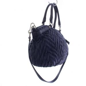 COACH マディソン キルティッド シェブロン ショルダーバッグ ハンドバッグ 2WAY ナイロン レザー 紺 ネイビー 18637