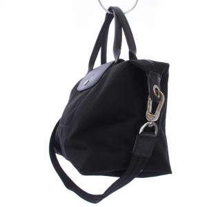 Longchamp ルプリアージュ ショルダーバッグ ハンドバッグ 2WAY ナイロン レザー 黒 ブラック