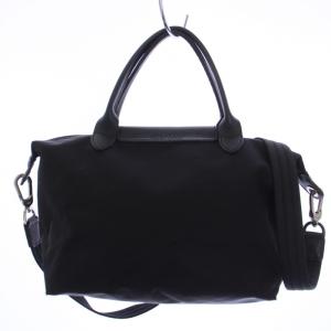 Longchamp ルプリアージュ ショルダーバッグ ハンドバッグ 2WAY ナイロン レザー 黒 ブラック