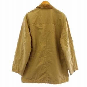 Papas MANIERE DE HEMING ステンカラージャケット コーデュロイ切替 裏地チェック 刺繍 M ベージュ