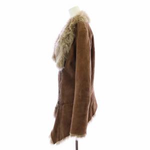 GIORGIO BRATO ムートンコート ブルゾン スエード ジップアップ 羊革 42 L 茶 ブラウン グレー