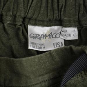 GRAMiCCi リネンコットンラップフレアパンツ ベルト ロゴ S カーキ GLP-20S036