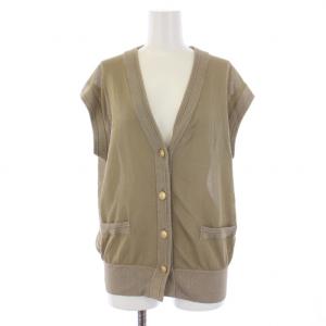 22SS シアーコイルチュールジレ ベスト Vネック ニット 2 M ベージュ 202220-16-040-11-020