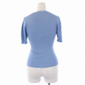 ANAYI 21SS ニット カットソー 半袖 リブ 36 S 水色