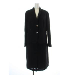 スーツ セットアップ 上下 テーラードジャケット 背抜き タイトスカート ジップフライ ひざ丈 ウール モヘヤ混 42 XL