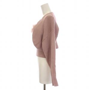 SNIDEL 23AW エコファーキャミ＆カーディガンSET アンサンブル ニット ショート丈 長袖 F ピンク