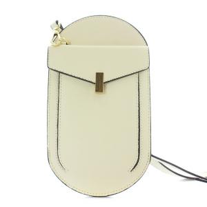 UNITED ARROWS UWSC オーバル ガジェットケース ポシェット ショルダーバッグ スマホショルダー マルチケース レザー 白 ホワイト