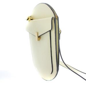 UNITED ARROWS UWSC オーバル ガジェットケース ポシェット ショルダーバッグ スマホショルダー マルチケース レザー 白 ホワイト