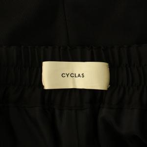 CYCLAS イージーパンツ テーパードパンツ スラックス ウエストゴム ギャザー ウール 36 S 黒 ブラック